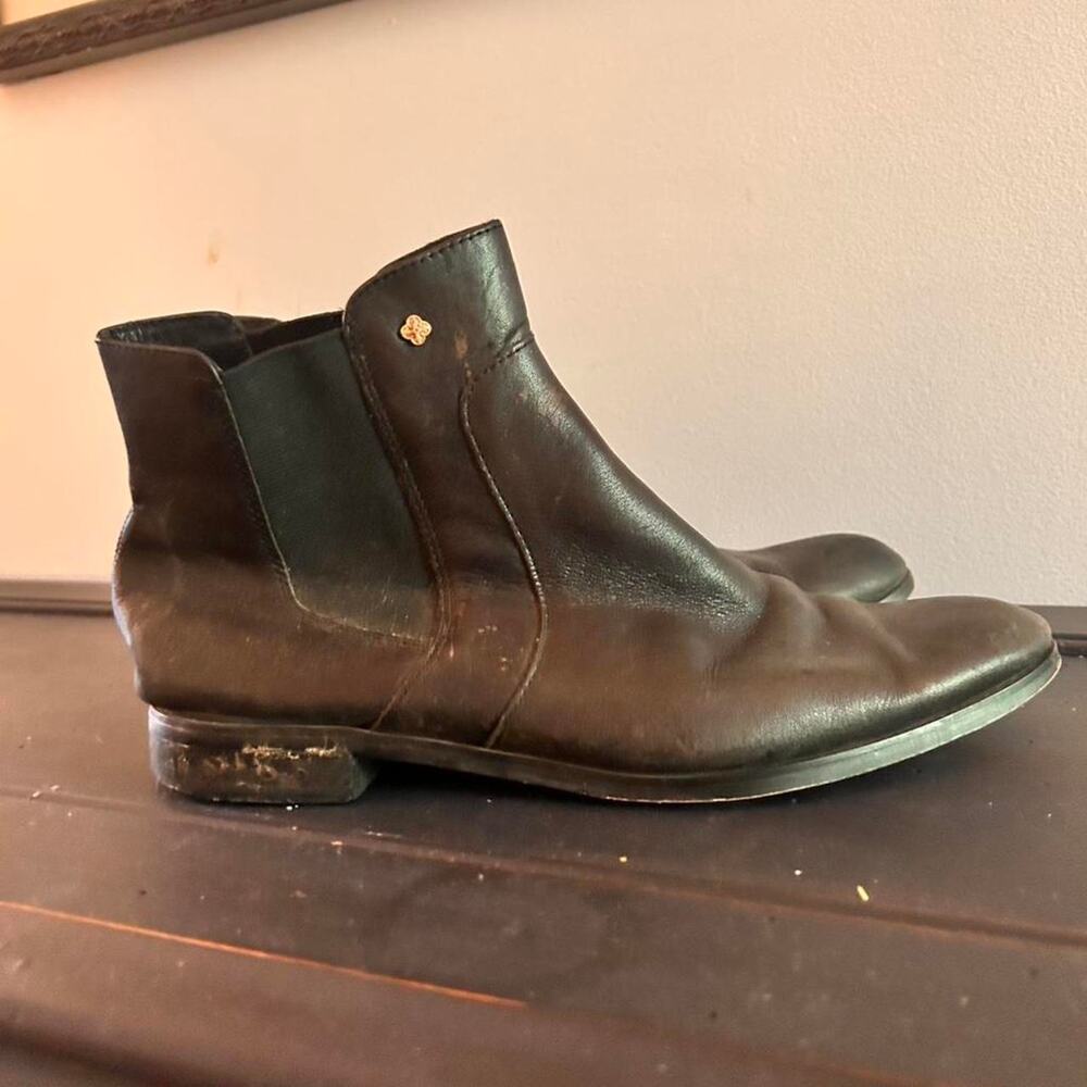 Marc Fisher Eggplant Leather Chelsea Boots